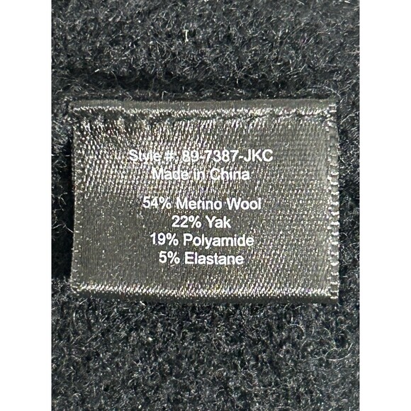 Jenni Kayne Wool Yak Knit Open Front Sweater Coat Cardigan POCKETS Black SMALL - Picture 12 of 14